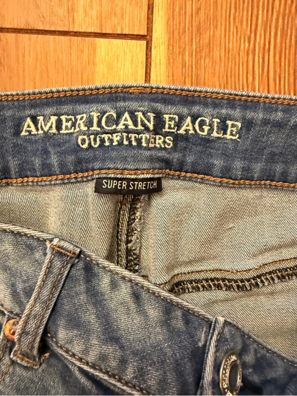 American Eagle Outfitters Distressed Blue Denim Cutoff Shorts - Picture 3 of 5
